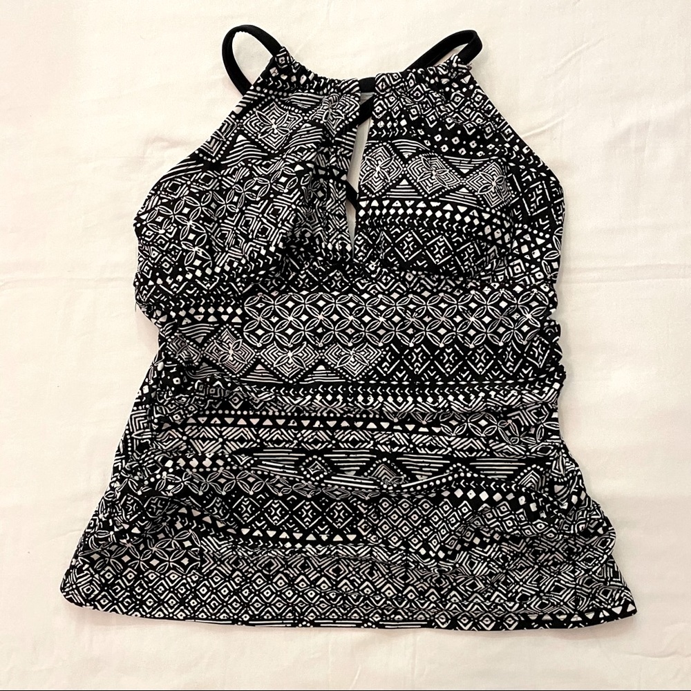 Kona Sol high neck tie tankini swimsuit top Sz S